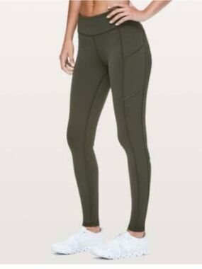 lululemon athletica Olive Green High-Rise Seam-Detail Leggings